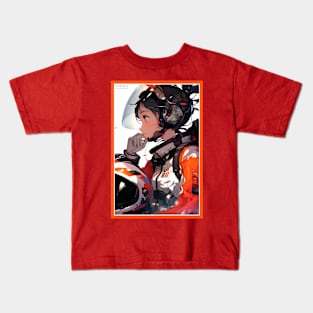 Aesthetic Anime Girl Orange White Black | Quality Aesthetic Anime Design | Chibi Manga Anime Art Kids T-Shirt